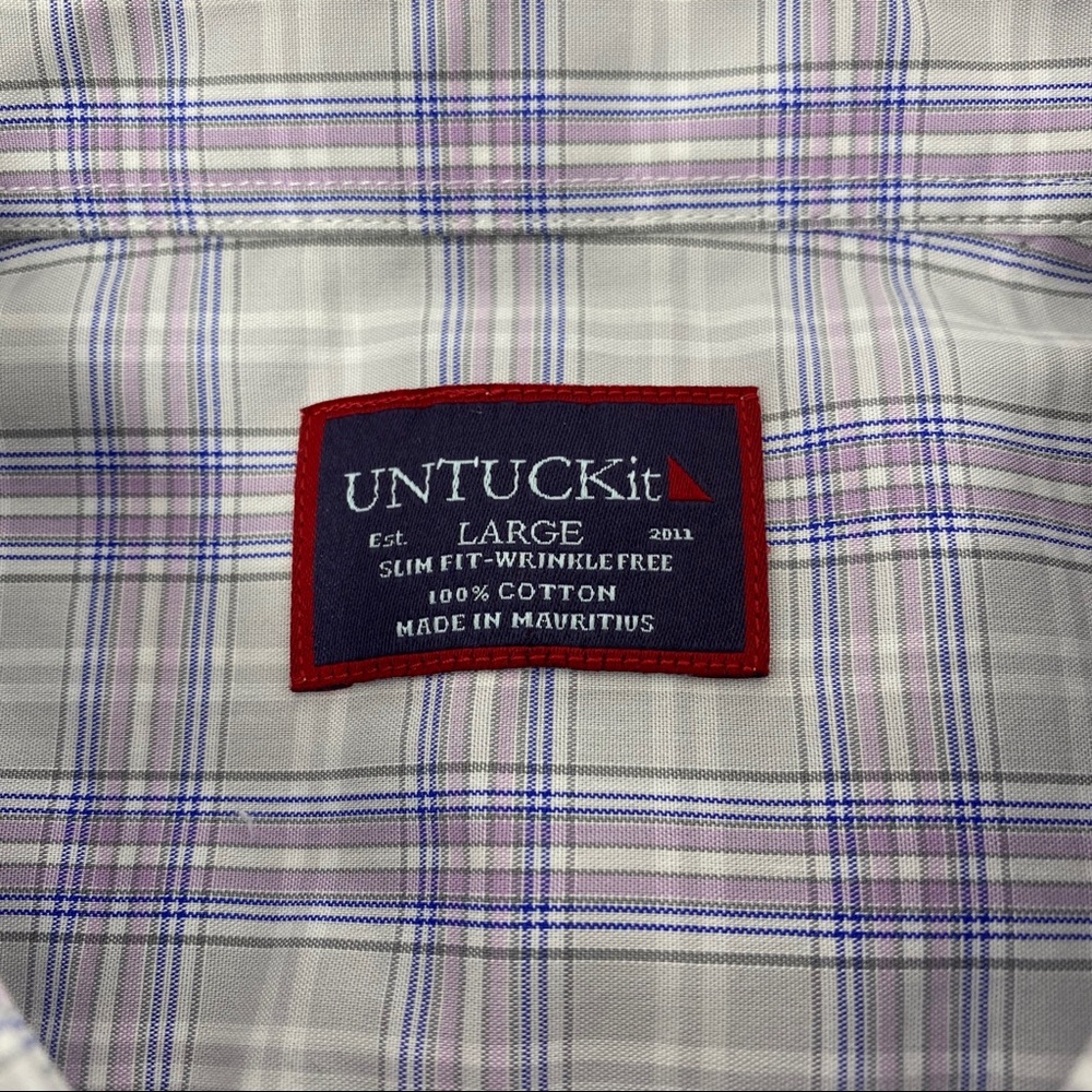 UNTUCKit Bruno Slim Fit Plaid Short Sleeve Shirt - Picture 5 of 5